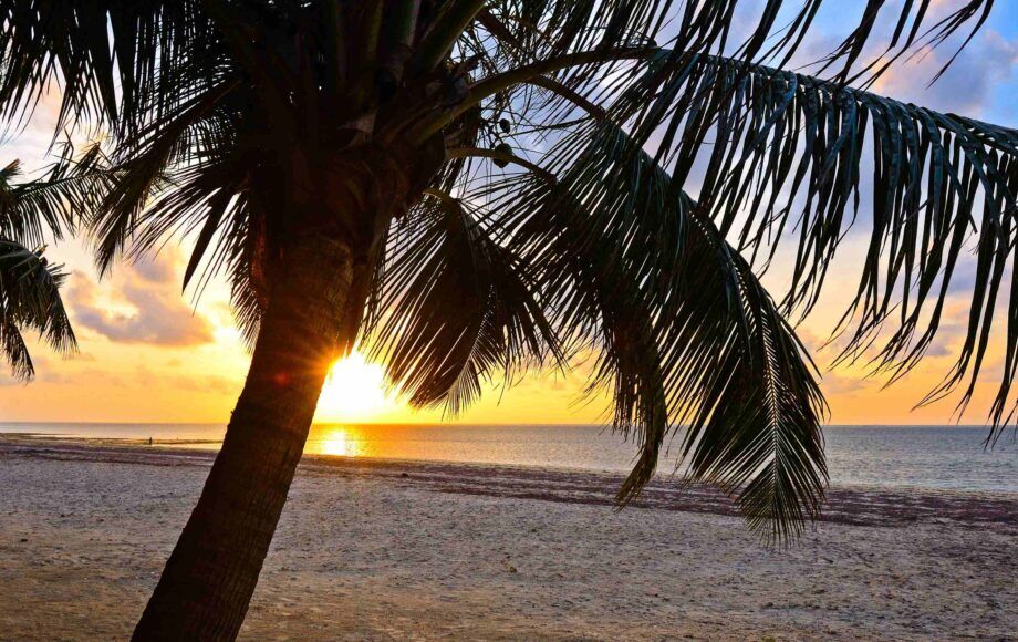 Plage et coucher de soleil à Diani