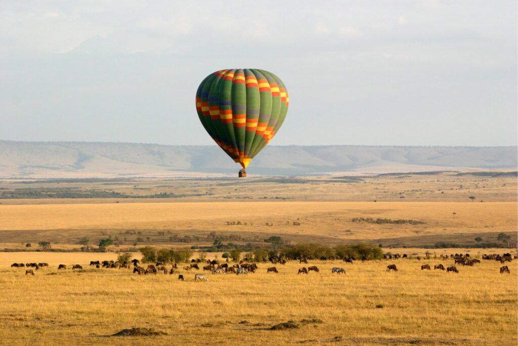 Montgolfière en safari sur le parc Masai Mara